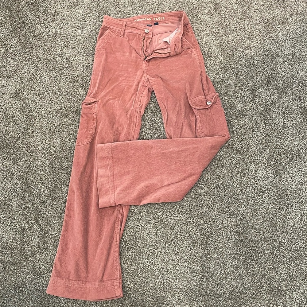 American Eagle Blush Wide Leg Corduroy Pants